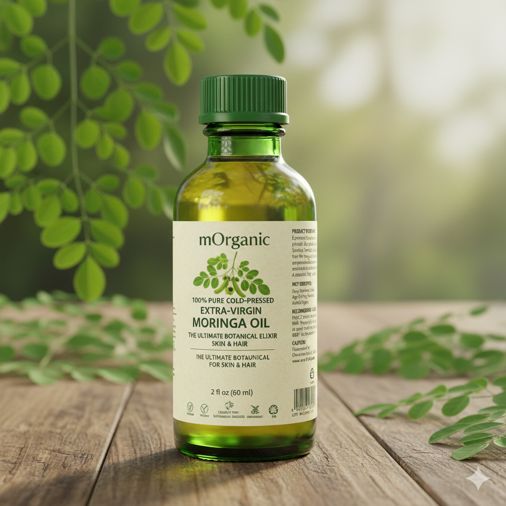 mOrganic Moringa Oil — premium presentation for the Japan market