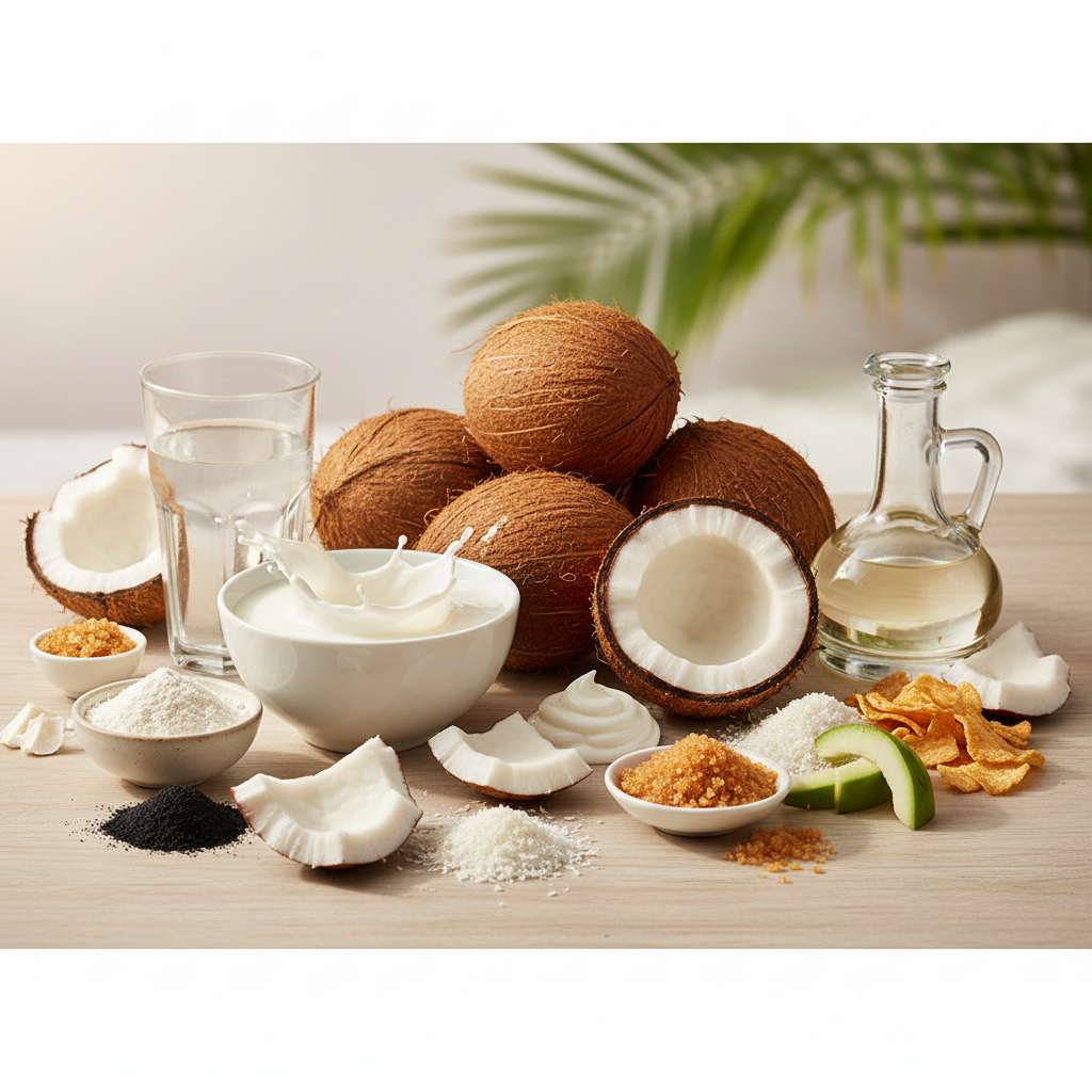 Fresh coconuts and palms — the upper canopy of the mOrganic Quad-Helix estate