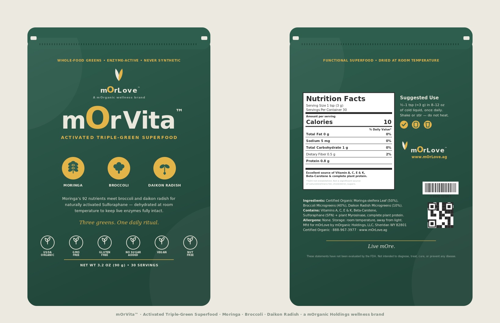 mOrLove mOrVita activated triple-green superfood pouch